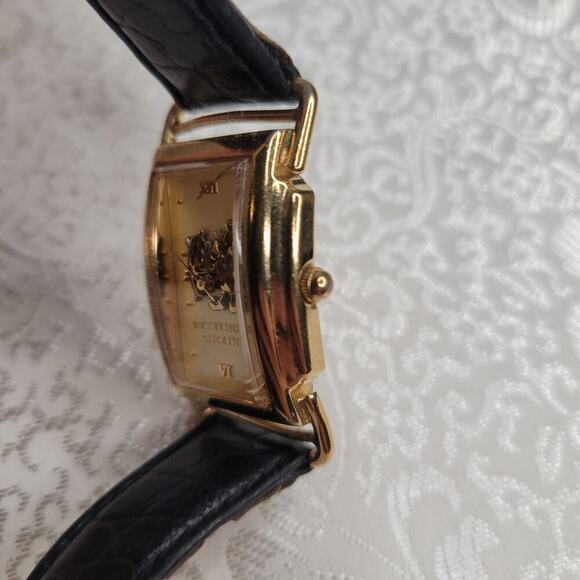 Disney Mickey Mouse Steamboat Willie leather watch gold tone working limited ed. - Picture 2 of 10